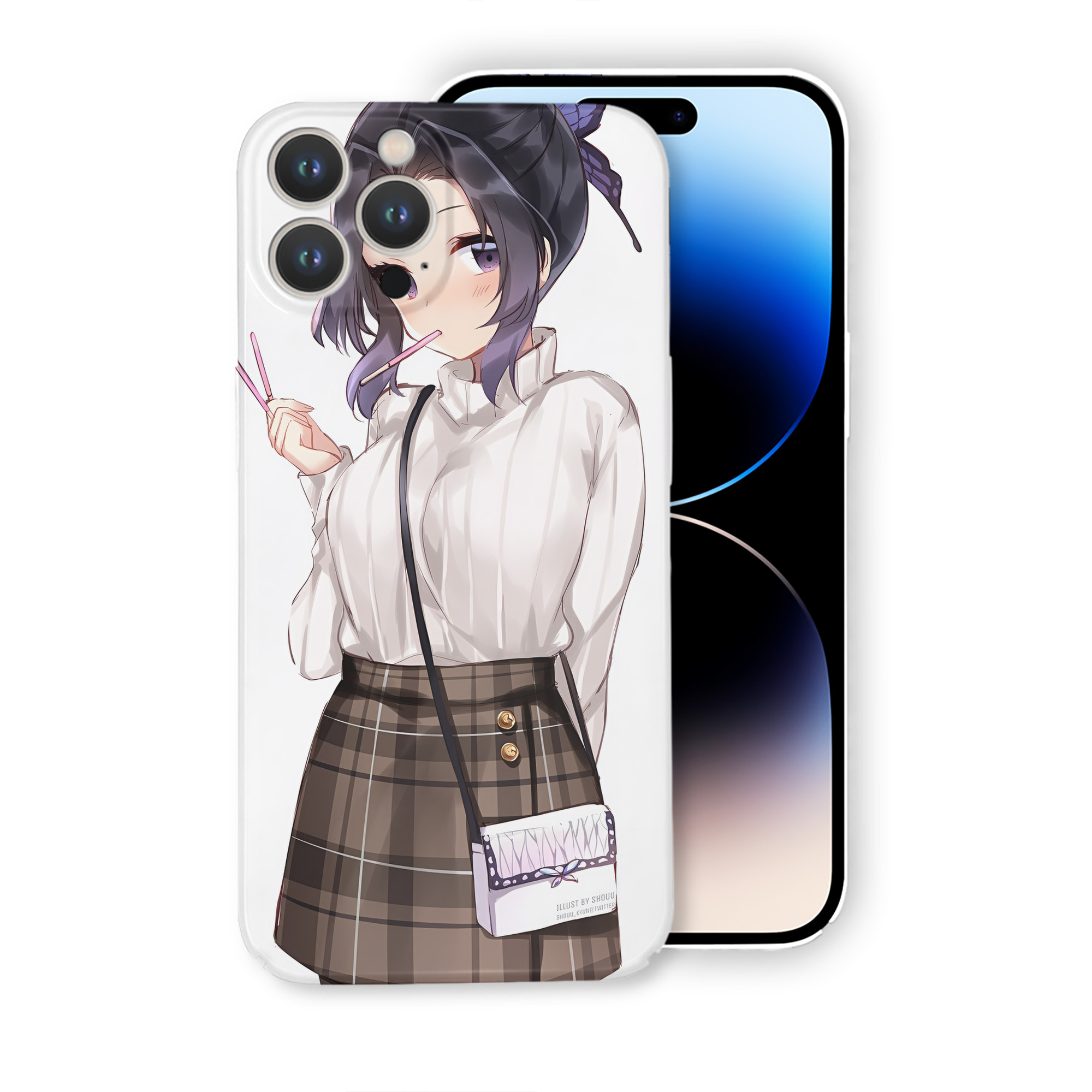 （画像用） 鬼滅の刃（きめつのやいば）蟲柱-胡蝶 しのぶ／こちょう しのぶ Kochou Shinobu 【iPhone 14シリーズ対応】ハードケース
